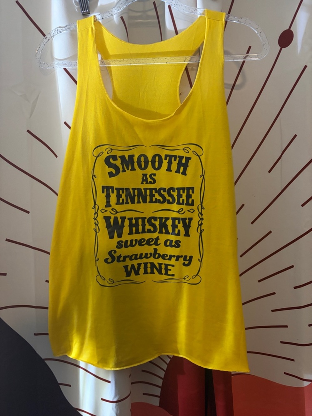 SHEIN Yellow Graphic Racerback Tank Top